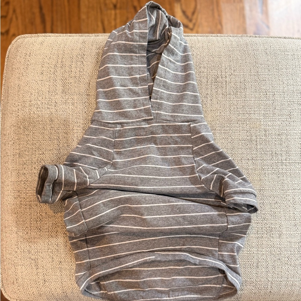 Max Bone Gray striped hoodie.